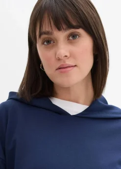 bonprix Bekleidung·Blusen & Tuniken|Sweat^Hoodie aus bequemen Punto di Roma dunkelblau