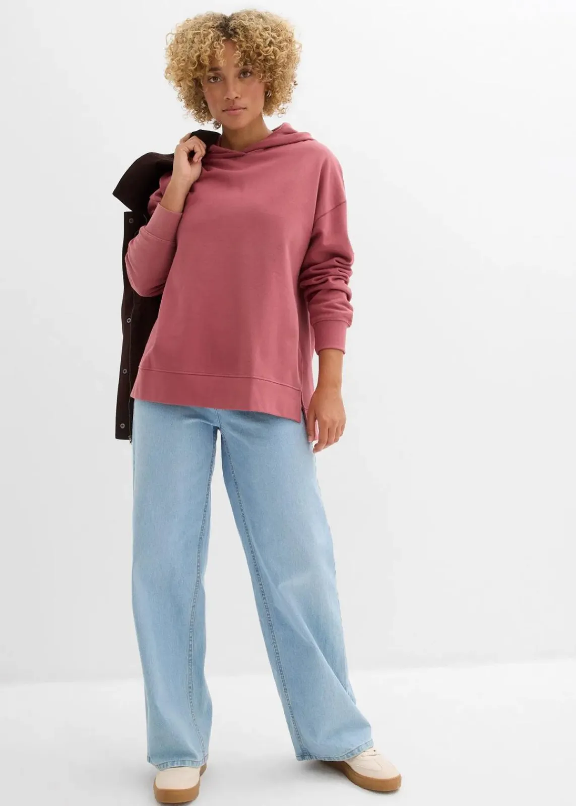 bonprix Sweat|Bekleidung·Blusen & Tuniken^Hoodie aus reiner Baumwolle softbeere
