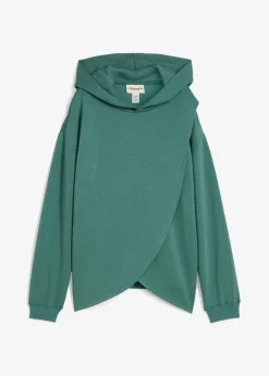 bonprix Sweat|Bekleidung·Blusen & Tuniken^Hoodie mit Kapuze aus softem Viskose-Mix graugrün