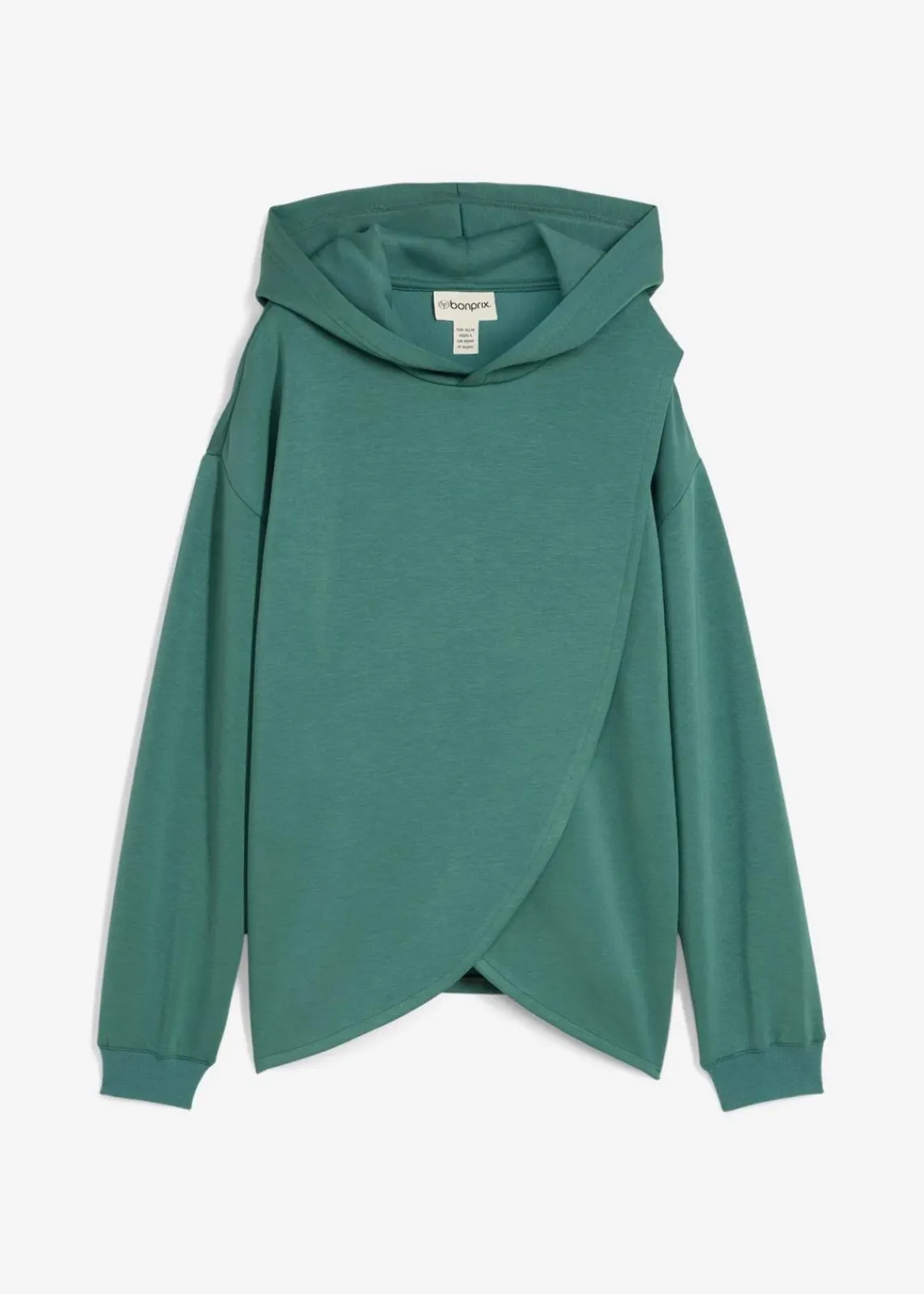 bonprix Sweat|Bekleidung·Blusen & Tuniken^Hoodie mit Kapuze aus softem Viskose-Mix graugrün