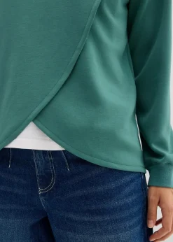 bonprix Sweat|Bekleidung·Blusen & Tuniken^Hoodie mit Kapuze aus softem Viskose-Mix graugrün