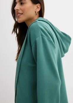 bonprix Sweat|Bekleidung·Blusen & Tuniken^Hoodie mit Kapuze aus softem Viskose-Mix graugrün