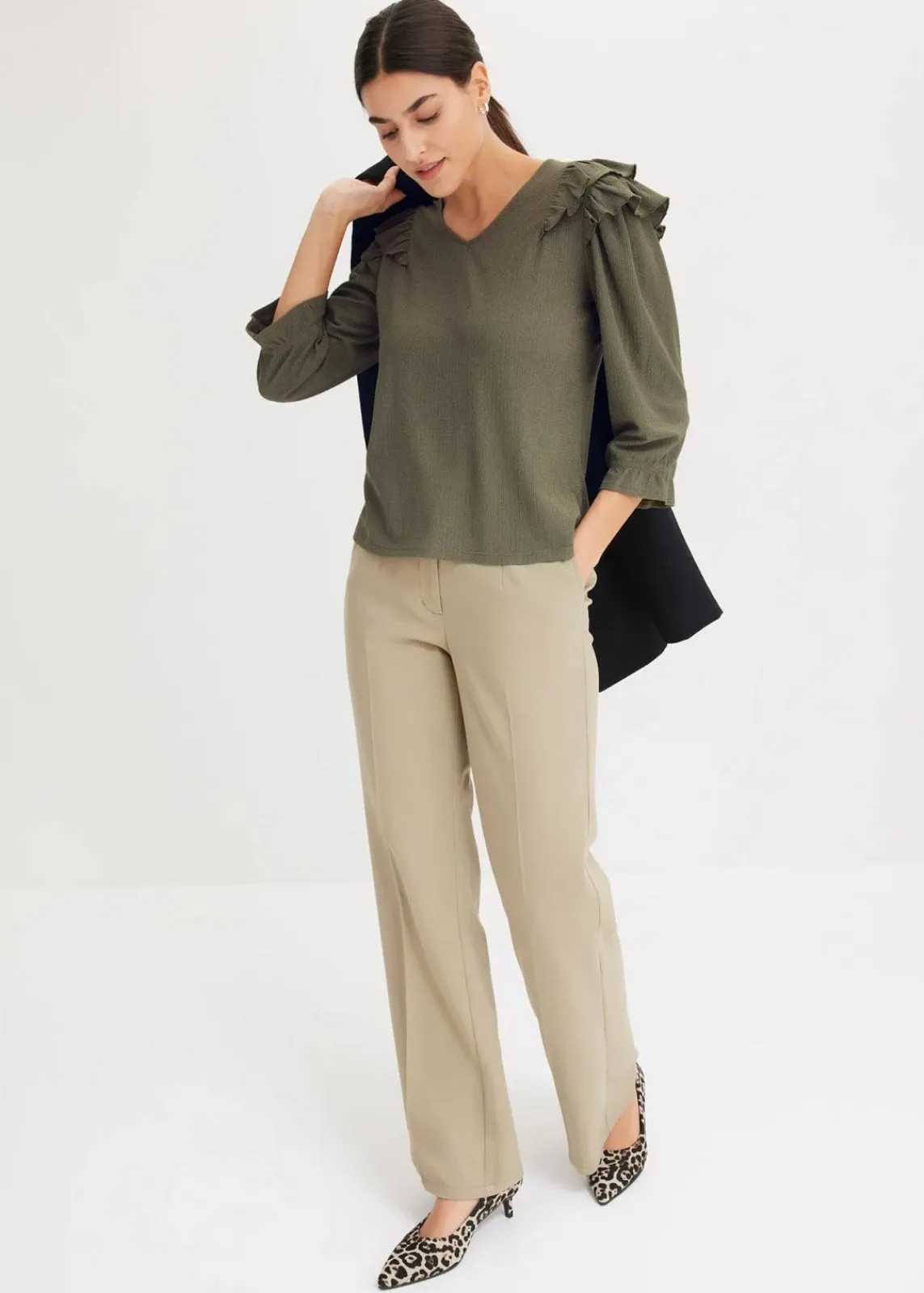 bonprix Kurzgrößen|Nachhaltigere Materialien^Hose new khaki