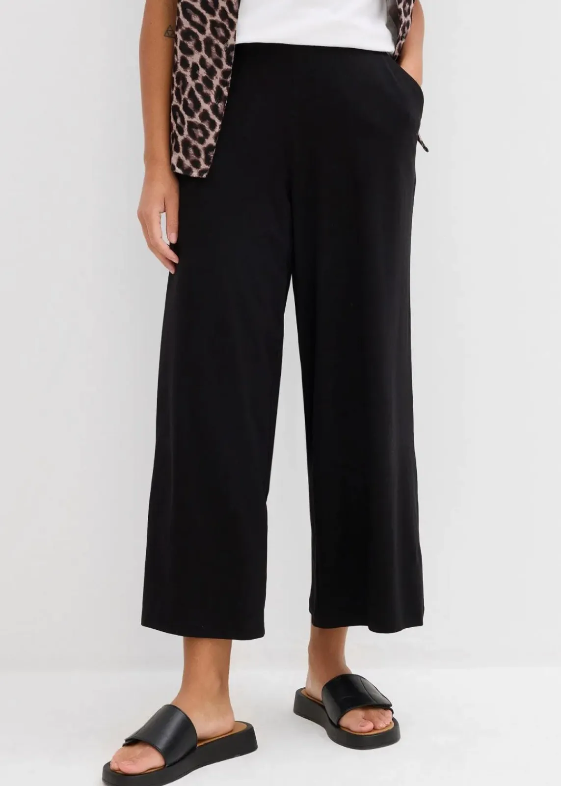bonprix Nachhaltigere Materialien|Hosen^7/8-Hose aus Bio-Baumwolle mit Stretch schwarz