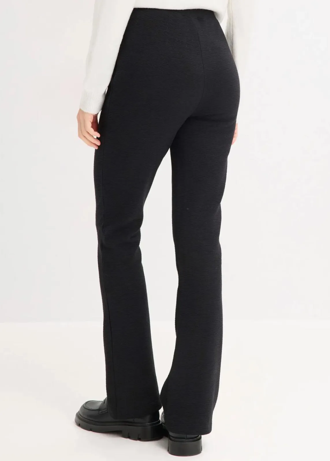 bonprix Bekleidung·Kleider|Hosen^Hose aus Crinkle Jersey schwarz