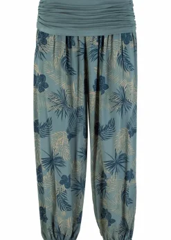 bonprix Bekleidung·Kleider|Hosen^3/4-Hose aus fließendem Viskose-Mix eukalyptusgrün floral