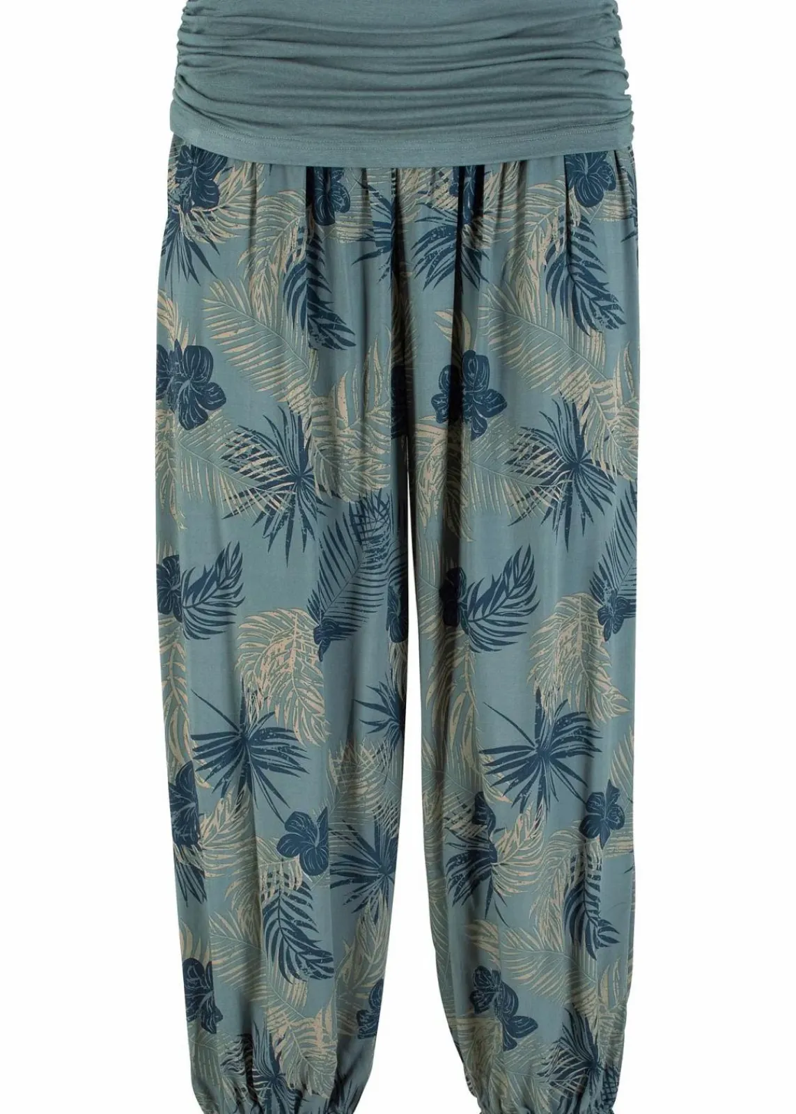 bonprix Bekleidung·Kleider|Hosen^3/4-Hose aus fließendem Viskose-Mix eukalyptusgrün floral
