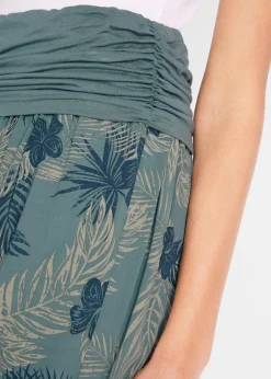 bonprix Bekleidung·Kleider|Hosen^3/4-Hose aus fließendem Viskose-Mix eukalyptusgrün floral