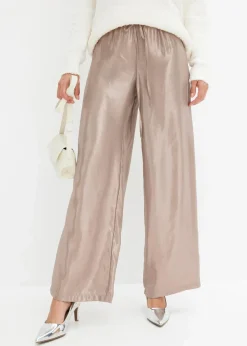 bonprix Bekleidung·Kleider|Hosen^Hose aus glänzendem Satin hellgold metallic
