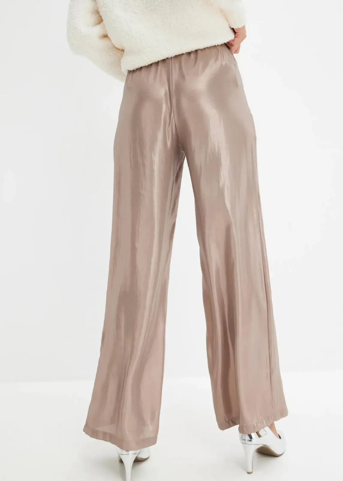 bonprix Bekleidung·Kleider|Hosen^Hose aus glänzendem Satin hellgold metallic