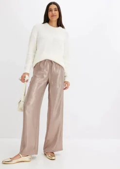 bonprix Bekleidung·Kleider|Hosen^Hose aus glänzendem Satin hellgold metallic
