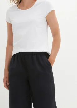 bonprix Bekleidung·Kleider|Hosen^3/4-Hose aus leichtem Leinen-Mix schwarz