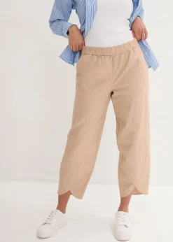 bonprix Hosen|Bekleidung·Kleider^3/4-Hose aus leichtem Leinen-Mix mandelbeige