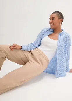bonprix Hosen|Bekleidung·Kleider^3/4-Hose aus leichtem Leinen-Mix mandelbeige