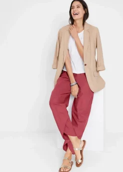 bonprix Hosen|Bekleidung·Kleider^3/4-Hose aus leichtem Leinen-Mix marsalabraun