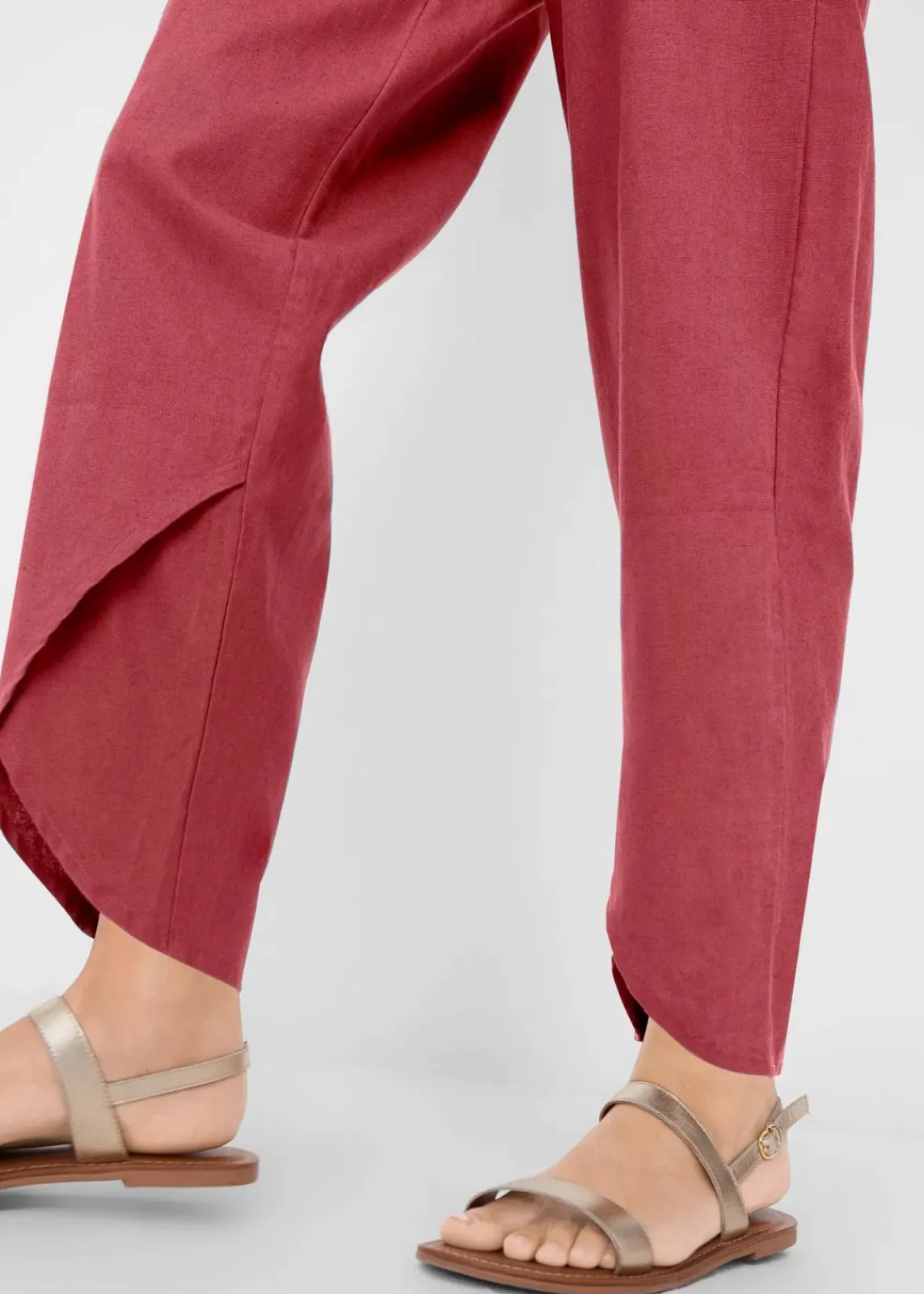 bonprix Hosen|Bekleidung·Kleider^3/4-Hose aus leichtem Leinen-Mix marsalabraun
