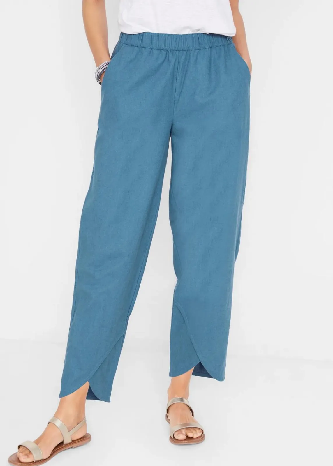 bonprix Hosen|Bekleidung·Kleider^3/4-Hose aus leichtem Leinen-Mix jeansblau
