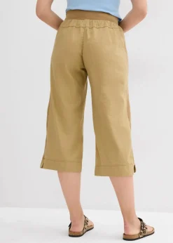 bonprix Nachhaltigere Materialien|Hosen^3/4-Hose aus Leinen-Baumwoll-Mischung khakibraun