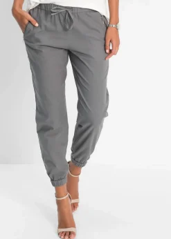 bonprix Hosen|Bekleidung·Kleider^7/8-Hose aus luftigem Leinen-Mix silbergrau