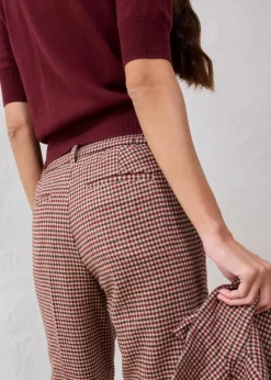 bonprix Bekleidung·Kleider|Premium^Hose aus weichem Woll-Mix mandelbeige/dunkelbraun kariert