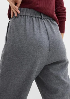 bonprix Bekleidung·Kleider|Hosen^Hose in Barrel-Form aus softem Viskose-Mix anthrazit meliert
