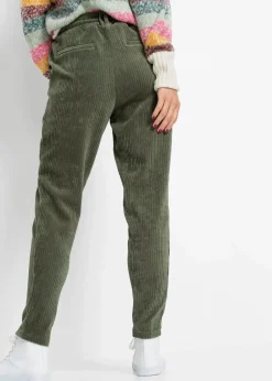 bonprix Bekleidung·Kleider|Hosen^Hose in Cordoptik mit elastischem Bund oliv