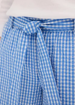 bonprix Hosen|Bekleidung·Kleider^Hose in Vichy-Karo wollweiß/mittelblau kariert