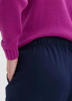 bonprix Bekleidung·Kleider|Hosen^Hose in Wolloptik mit Bequembund dunkelblau