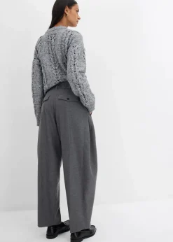 bonprix Bekleidung·Kleider|Hosen^Hose mit Bequembund aus Viskose-Mix grau meliert