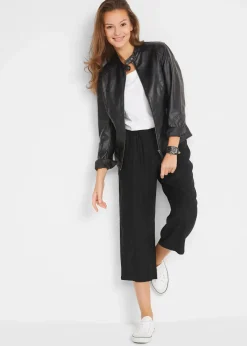 bonprix Bekleidung·Kleider|Hosen^3/4-Hose mit Bequembund aus Viskose schwarz