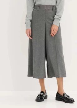bonprix Hosen|Shorts^Hose mit Fischgrat in Wolloptik grau meliert