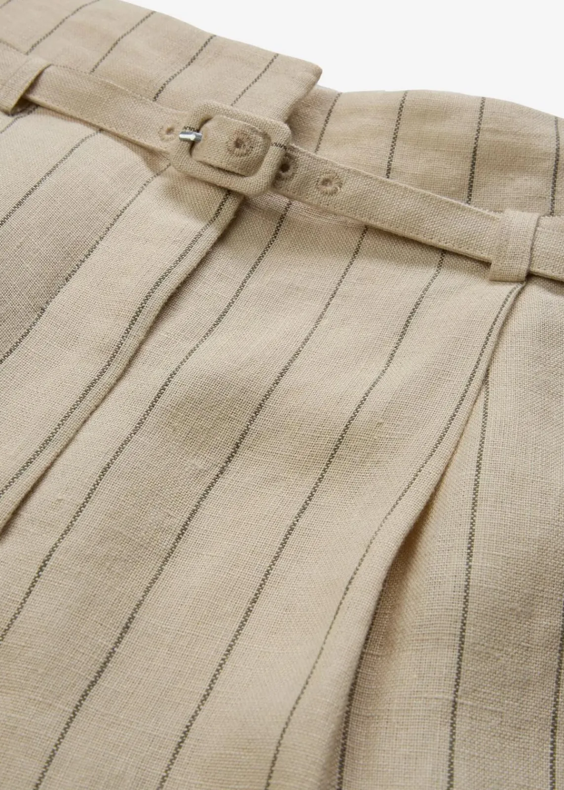 bonprix Bekleidung·Kleider|Premium^Hose mit Gürtel (2-tlg.Set) aus reinem Leinen hellsand gestreift