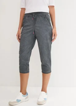 bonprix Bekleidung·Kleider|Hosen^3/4-Hose mit Kontrast-Bindeband rauchgrau