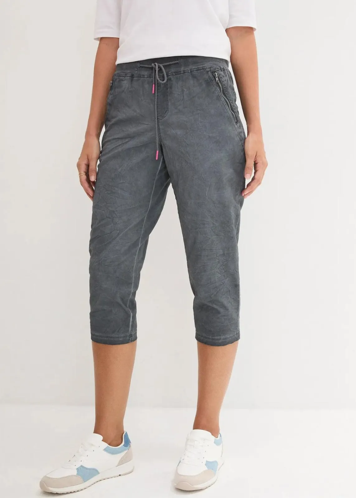 bonprix Bekleidung·Kleider|Hosen^3/4-Hose mit Kontrast-Bindeband rauchgrau