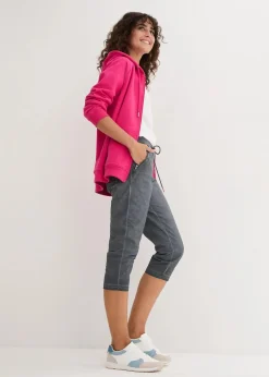 bonprix Bekleidung·Kleider|Hosen^3/4-Hose mit Kontrast-Bindeband rauchgrau