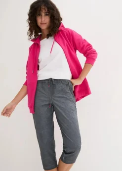 bonprix Bekleidung·Kleider|Hosen^3/4-Hose mit Kontrast-Bindeband rauchgrau