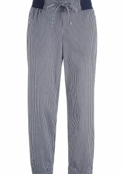 bonprix Bekleidung·Kleider|Hosen^Hose mit Leinen, 7/8 Länge dunkelblau/weiß gestreift