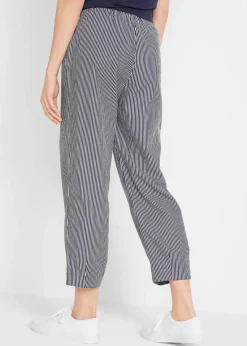 bonprix Bekleidung·Kleider|Hosen^Hose mit Leinen, 7/8 Länge dunkelblau/weiß gestreift