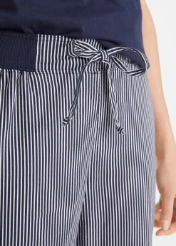 bonprix Bekleidung·Kleider|Hosen^Hose mit Leinen, 7/8 Länge dunkelblau/weiß gestreift