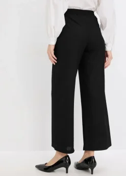 bonprix Bekleidung·Kleider|Hosen^Hose mit Perlen Applikation aus strukturiertem Jersey schwarz