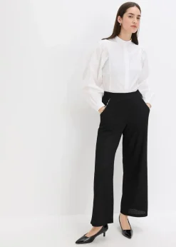 bonprix Bekleidung·Kleider|Hosen^Hose mit Perlen Applikation aus strukturiertem Jersey schwarz
