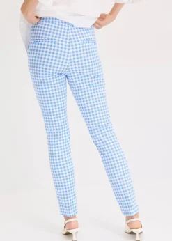 bonprix Bekleidung·Kleider|Hosen^Hose mit Vichy Karo mittelblau/wollweiß kariert