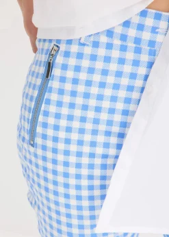 bonprix Bekleidung·Kleider|Hosen^Hose mit Vichy Karo mittelblau/wollweiß kariert