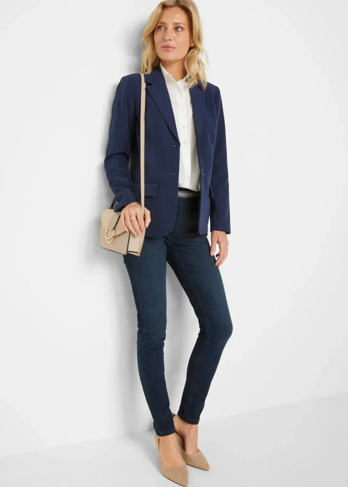 bonprix Hosen|Blazer^Hosenanzug dunkelblau