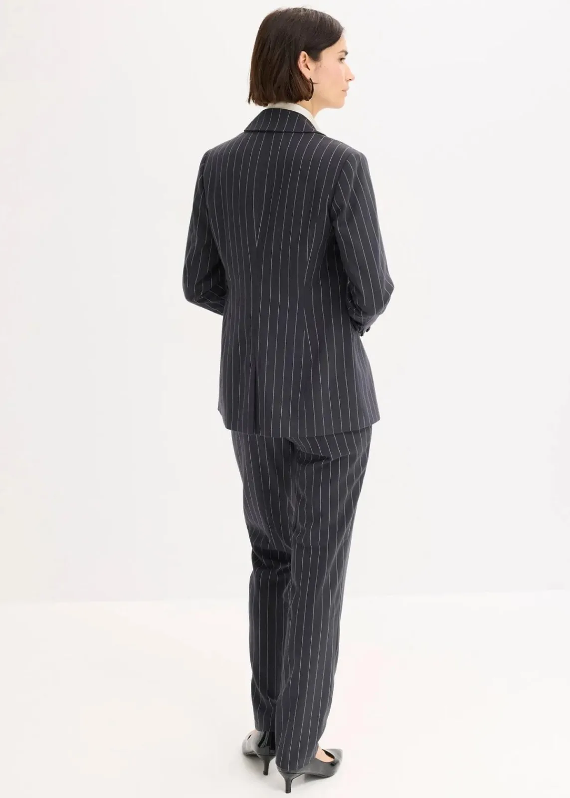 bonprix Hosen|Blazer^Hosenanzug 2-tlg schwarz/naturbeige gestreift