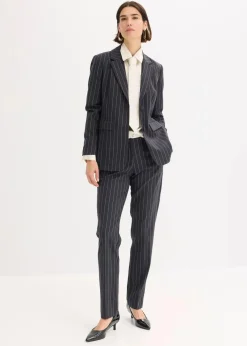 bonprix Hosen|Blazer^Hosenanzug 2-tlg schwarz/naturbeige gestreift