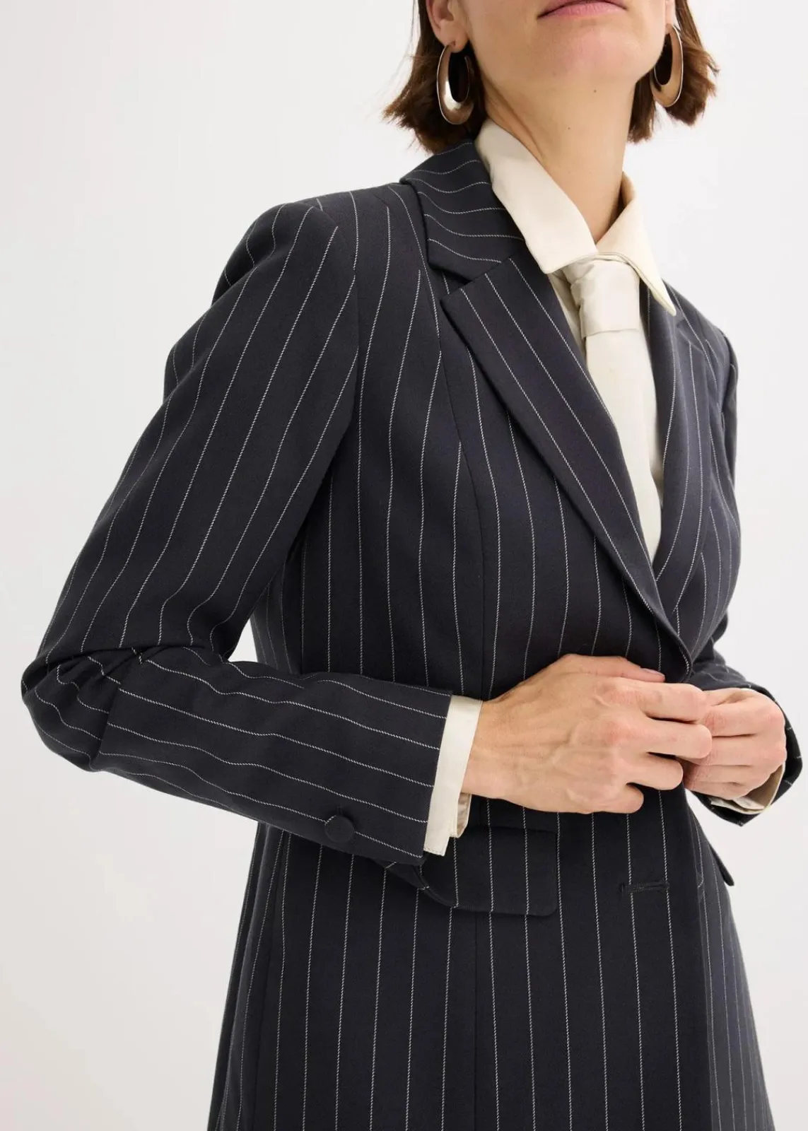 bonprix Hosen|Blazer^Hosenanzug 2-tlg schwarz/naturbeige gestreift