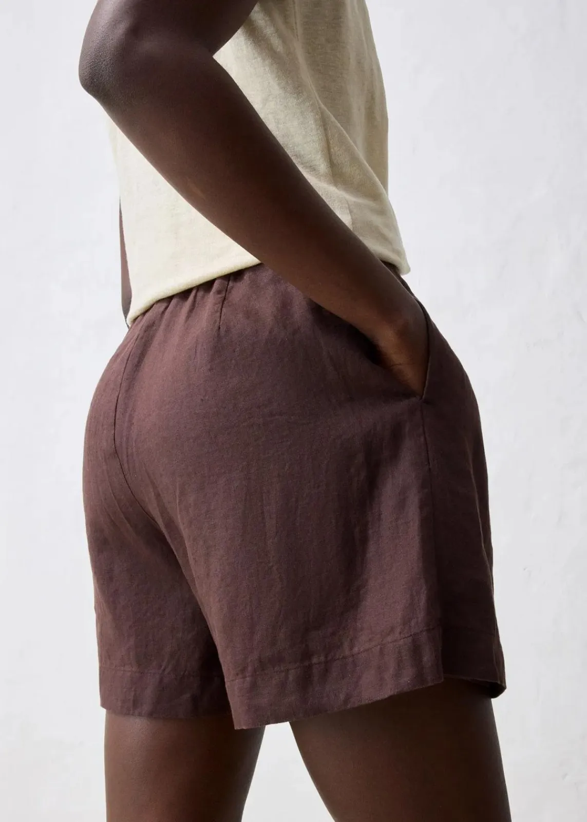 bonprix Bekleidung·Outdoorbekleidung|Bekleidung·Kleider^Hosenrock aus reinem Leinen dunkelbraun