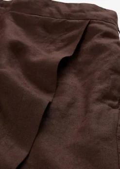 bonprix Bekleidung·Outdoorbekleidung|Bekleidung·Kleider^Hosenrock aus reinem Leinen dunkelbraun