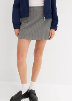 bonprix Nachhaltigere Materialien|Hosen^Hosenrock mit seitlichem Schlitz rauchgrau/schiefergrau gestreift